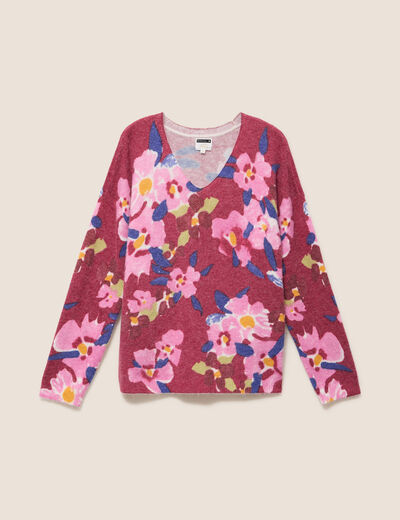 Pull manches longues rose femme