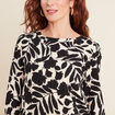 Blouse manches 3/4 noir femme