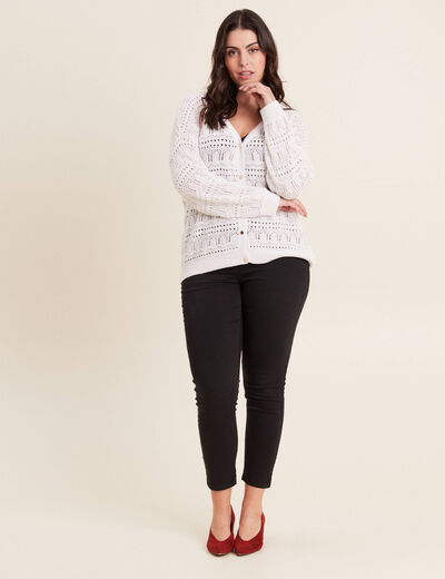 Pantalon coupe ajust&eacute;e taille haute noir femme