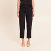 Pantalon mom 7/8&egrave;me en coton noir femme
