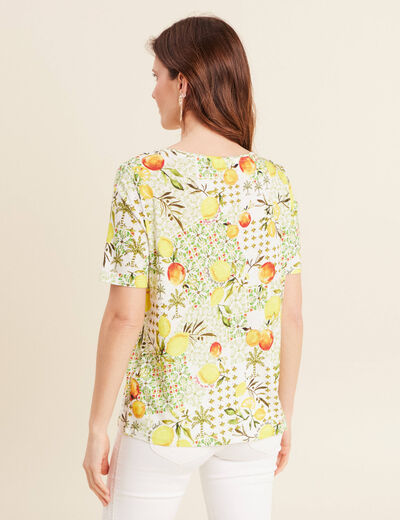 T-shirt manches courtes jaune citron femme