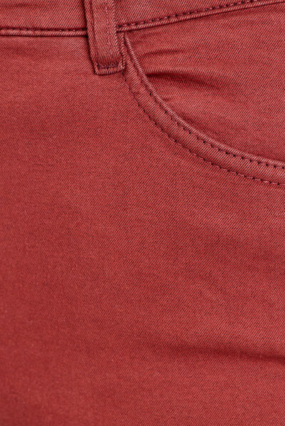 Pantalon léger taille standard 7/8ème marron cognac femme