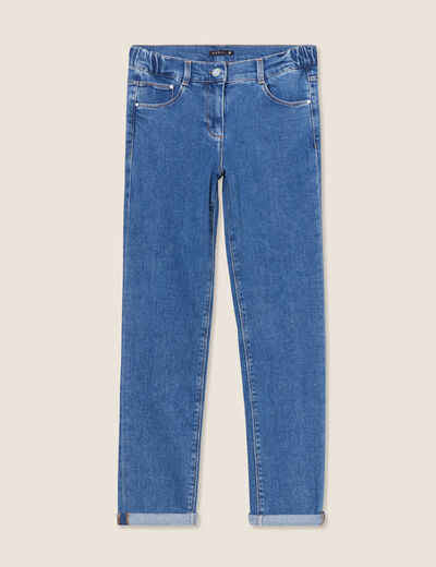 Jean ajusté 7/8ème 5 poches denim stone femme