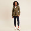 Parka droite ceinturée vert olive femme
