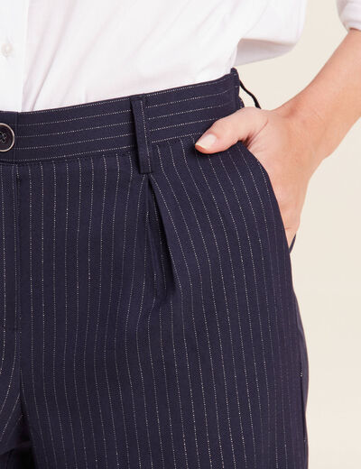 Pantalon large 7/8ème bleu foncé femme