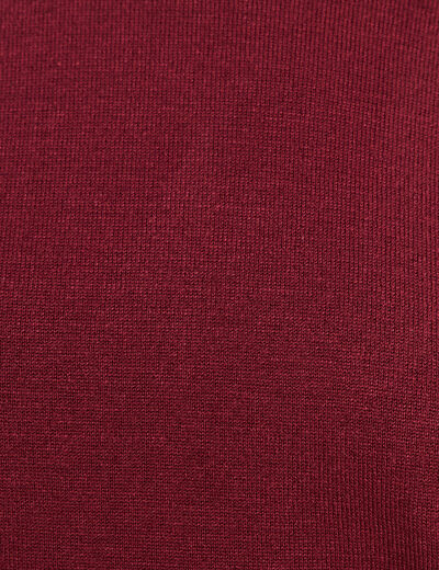 Pull droit col rond manches longues bordeaux femme