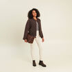 Pull manches longues bleu gris femme