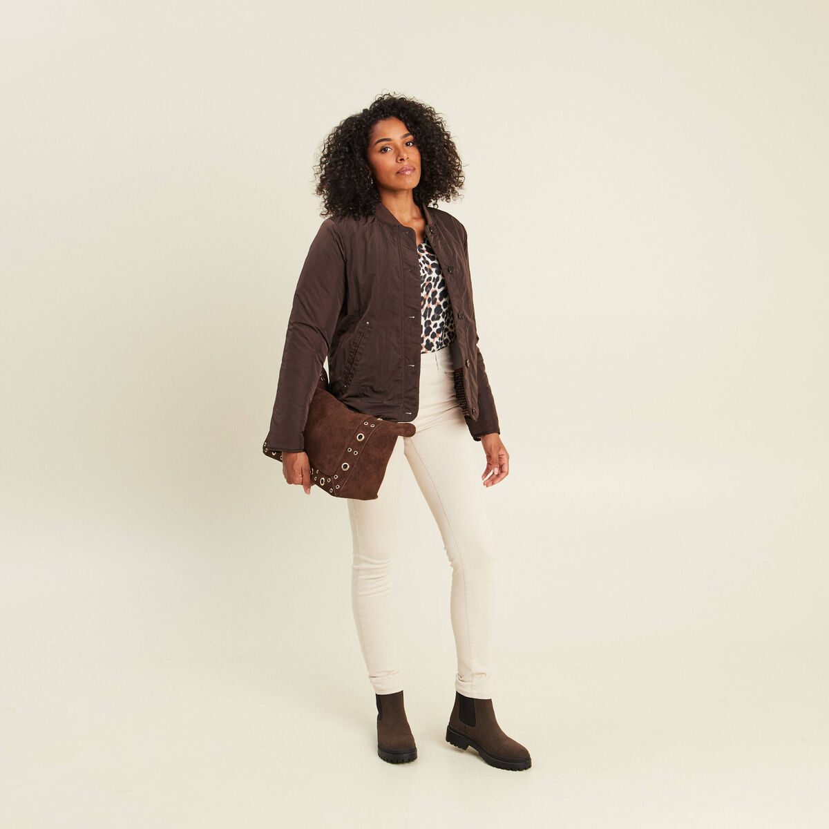 Pull manches longues bleu gris femme