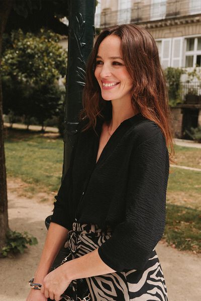 Chemise à manches longues noir femme