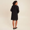 Robe courte &eacute;vas&eacute;e col v manches longues noir femme