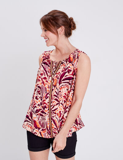 Blouse sans manches rose clair femme
