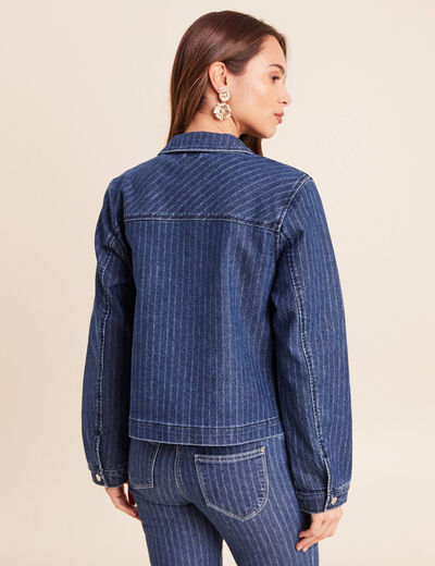 Veste manches longues en jean denim stone femme
