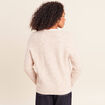 Pull col v beige femme
