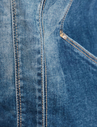Veste jean ajustée manches longues denim double stone femme