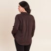 Chemise manches longues marron femme