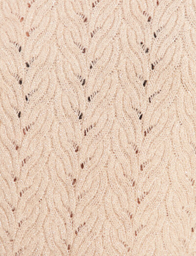 Pull manches longues sequins couleur or femme