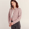 Veste droite boutonnée rose clair femme