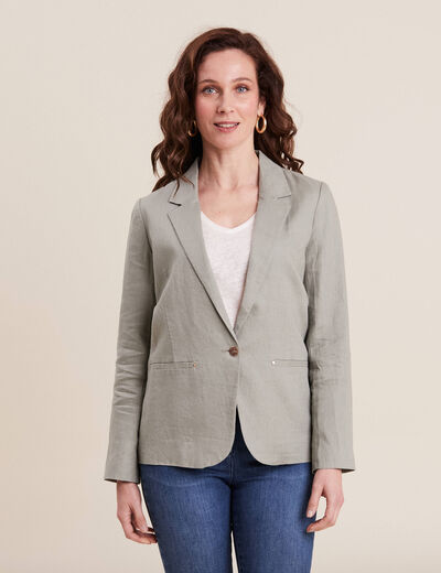 Veste esprit tailleur cintrée vert clair femme