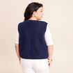 Gilet sans manches aspect laineux bleu marine femme