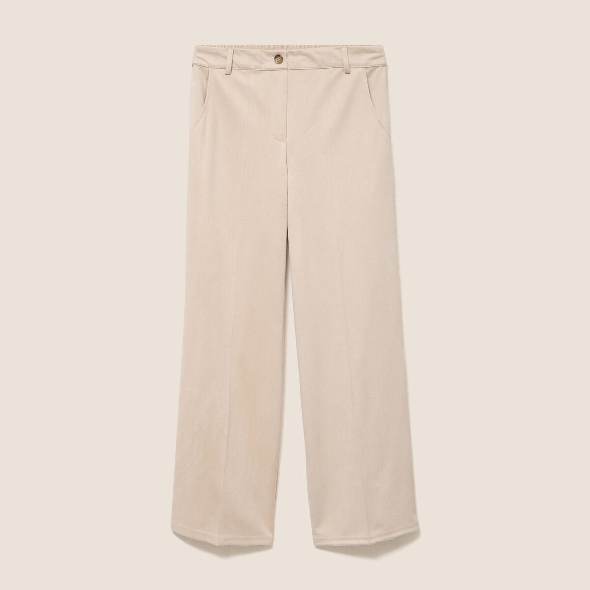 Pantalon large 7/8&egrave;me sable femme