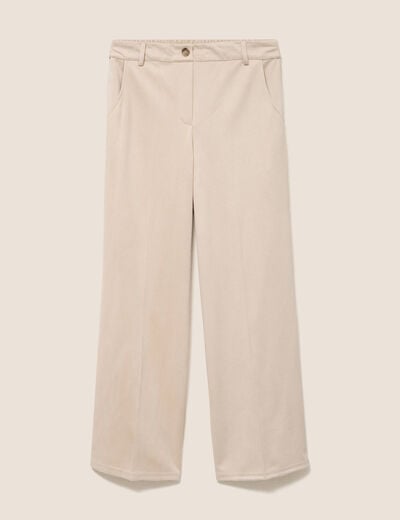 Pantalon large 7/8&egrave;me sable femme