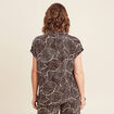 Chemise crêpe manches courtes noir femme