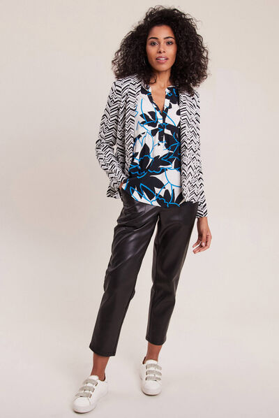 Veste cintrée à col châle noir femme