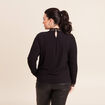 T-shirt cintr&eacute; col montant dentelle noir femme