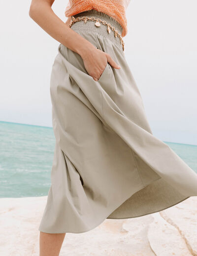 Jupe taille haute vert clair femme