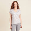 T-shirt manches courtes gris argent femme