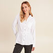 Tunique droite longue col chemise blanc femme