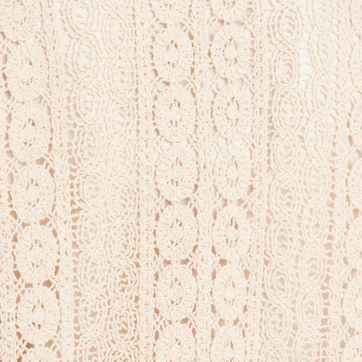 Gilet manches 3/4 ajouré ecru femme