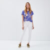 Pantalon ajuste taille haute ecru femme