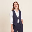 Gilet barman sans manches bleu fonc&eacute; femme