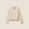 veste sans col beige femme
