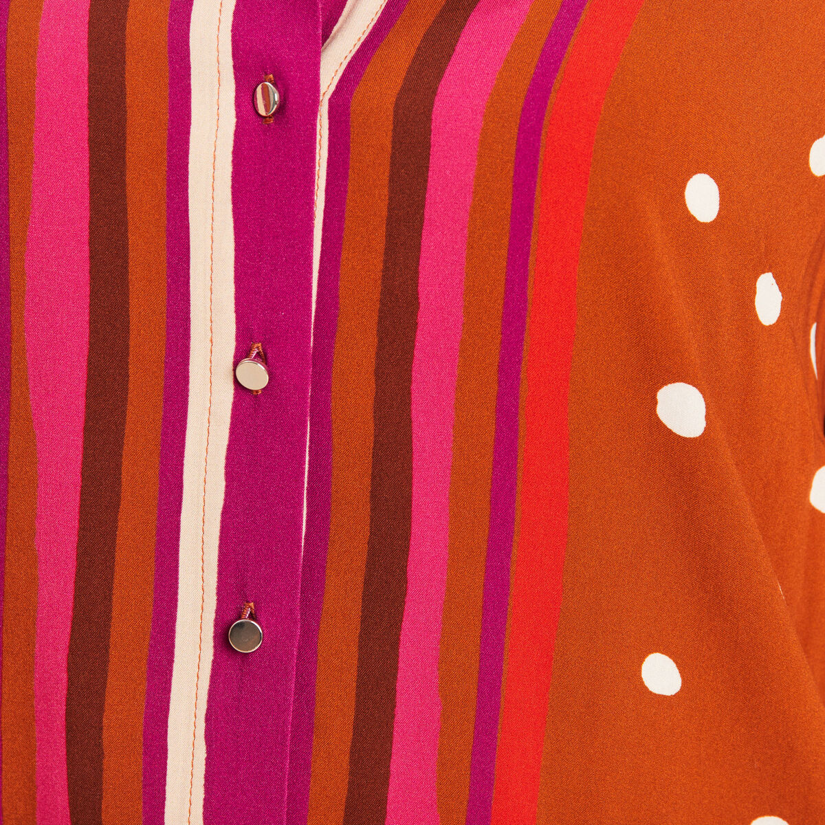 Chemise manches longues marron cognac femme