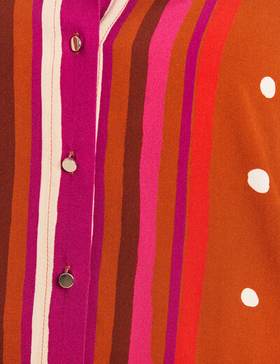 Chemise manches longues marron cognac femme
