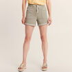 Short droit taille élastiquée vert clair femme