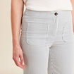 Pantalon droit taille haute blanc femme