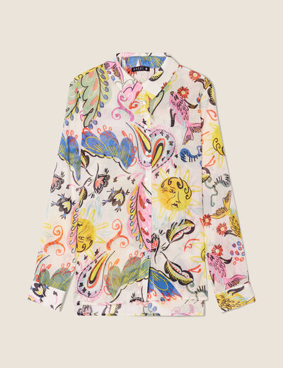 Chemise manches longues multicolore femme