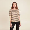 T-shirt col rond marron clair femme
