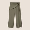 Pantalon ajust&eacute; taille haute vert kaki femme