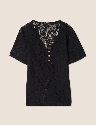 T-shirt manches courtes noir femme