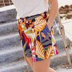 Short droit fluide multicolore femme