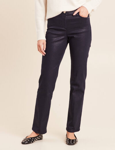 Pantalon magique L'Unique effet brillant bleu marine femme