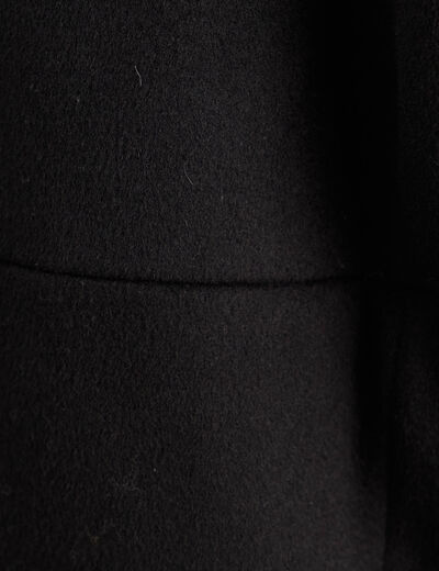 Manteau ample court &agrave; capuche noir femme