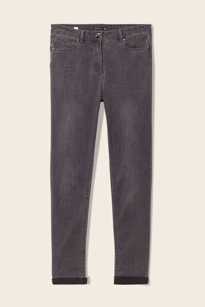 Pantalon ajusté 7/8ème gris femme