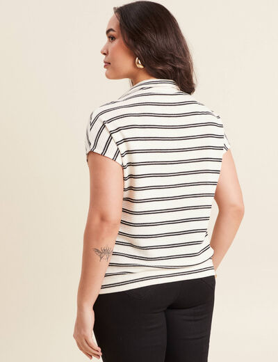 Blouse manches courtes blanc femme