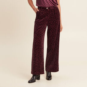 pantalon large velours marron fonce femme Pantalon large velours marron foncé femme