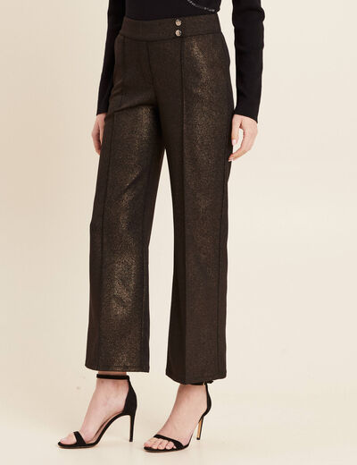 Pantalon large paillettes noir femme
